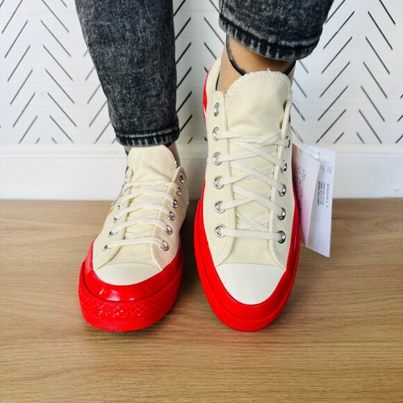 ❤️CONVERSE Heart Valentines Day Chuck Comme des Garcons Sz 13 Wmns Shoes A01796C - Picture 4 of 13